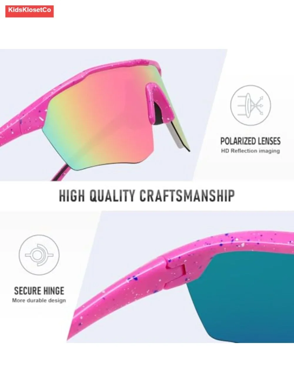 Polarized Sports Sunglasses for Youth Baseball Softball Cycling Running Age 5-15